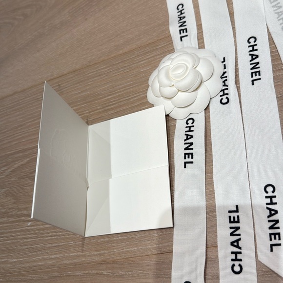CHANEL White Camellia Flower Ribbon main image 4